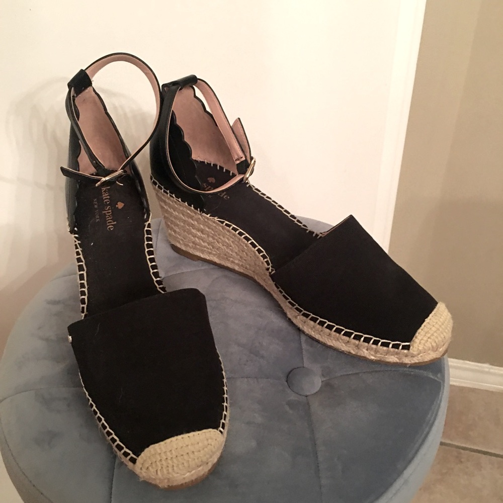 Kate Spade Black and Tan Wedges